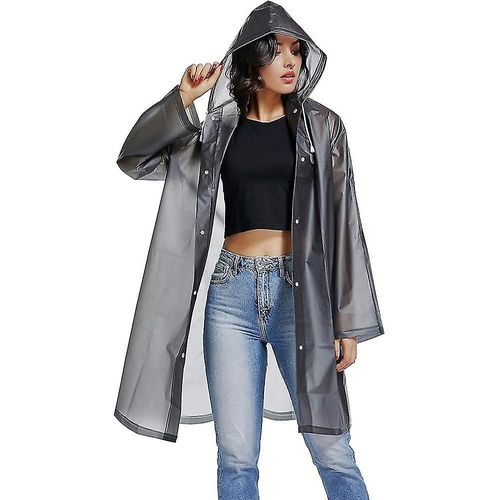 Clear Eva Imperméable À L¿Eau Ponchos Pluie Long Vêtements De Pluie (Noir)