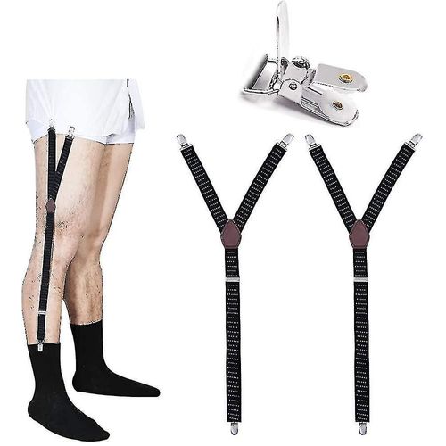 Chemise Pour Hommes Reste Militaire Réglable Élastique Jarretière Sangles Chaussettes Antidérapantes Pinces