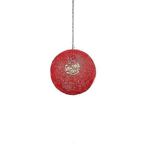 Bambou Rouge, Rotin Et Balle Lustre Créativité Individuelle Nest Sphérique Nest Abat-Jour