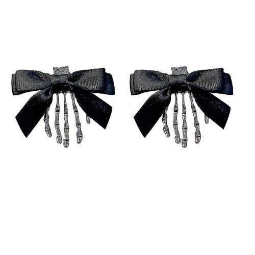 Halloween Skeleton Claws Hair Clips, Skull Hand Hair Clip Avec N?ud Papillon, Pour Les Filles Halloween Party