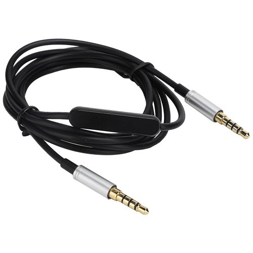 3.5mm Mâle à 3.5mm Mâle o Câble Universel Casque Cordon Remplacement 1.5m Noir