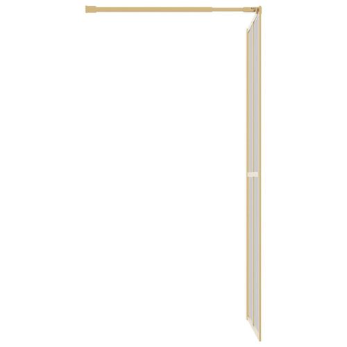 vidaXL Paroi de douche avec verre ESG transparent doré 90x195 cm