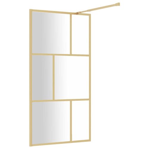 vidaXL Paroi de douche avec verre ESG transparent doré 115x195 cm