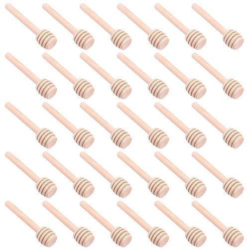 30 Pcs Mini Wood Honey Dipper Sticks, 3 Pouces Serveur Pour Pot De Miel Distribuer Du Miel Arrosé De Miel