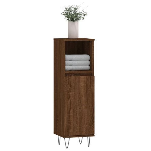 vidaXL Armoire de bain chêne marron 30x30x100 cm bois d'ingénierie