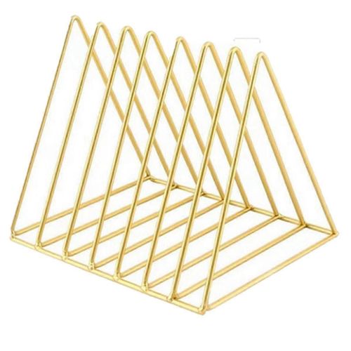 Étagère De Rangement En Fer De Support De Livre Triangulaire De Bureau, Organisateur D¿Étagère De Bureau Or, Bibliothèque De Bureau