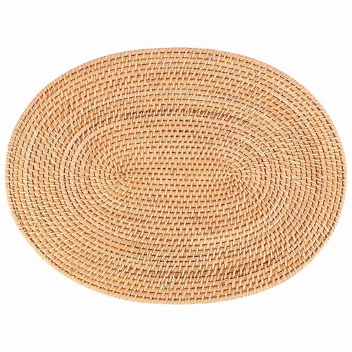 Set De Table Ovale En Rotin, Rotin Naturel Tissé À La Main, Accessoires De Cérémonie Du Thé, Adapté À La Salle À Manger, K