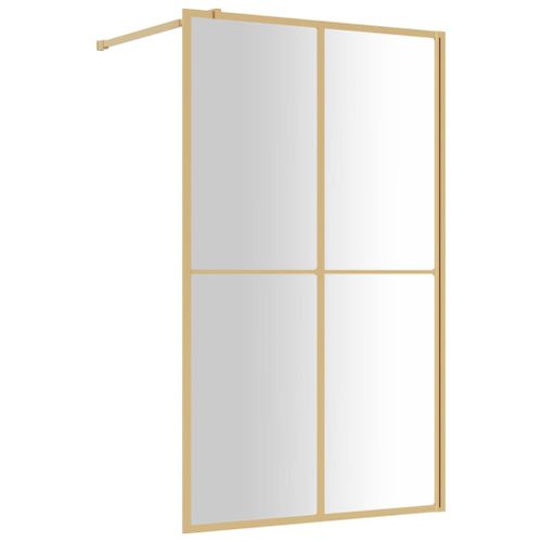 vidaXL Paroi de douche avec verre ESG transparent doré 118x195 cm