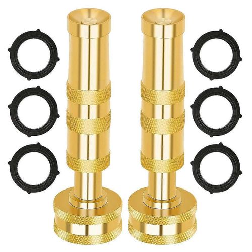 Buse de tuyau en laiton - Paquet de 2 buses à jet haute pression, pulvérisateur robuste pour tuyaux d¿arrosage, réglable pour patio, pelouse
