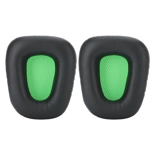 2pcs casque oreillette mousse housse coussin vert et noir remplacement pour Razer Electra 7.1 / 2.2