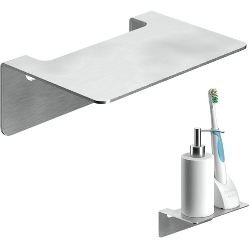 Tablette Murale Adhésive Pour Salle De Bains Petite Etagère Autocollante En Inox - Sans Trou Ni Percage[Jia5281817]