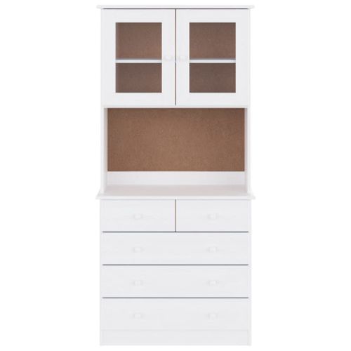 Vidaxl Buffet Alta Blanc 77x35x165 Cm Bois Massif De Pin