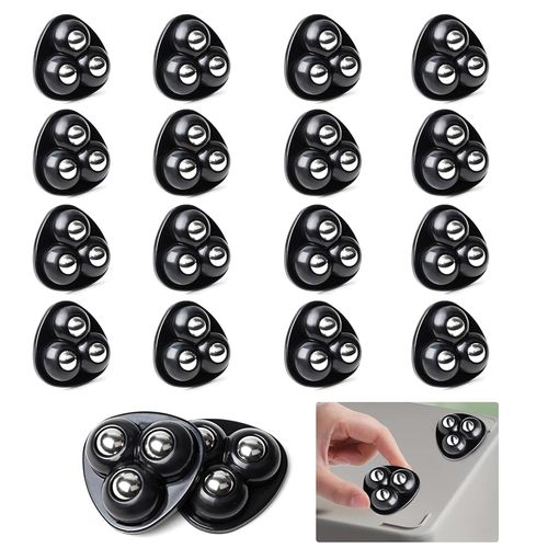 16 Pièces Mini Roulettes Meubles,Roulettes Pivotantes 360 Degrés Roulettes Autocollantes Billes Meubles Silencieuses,Pour Meubles Canapé D'armoire (Billes D'acier Noires)[Jia5281641]