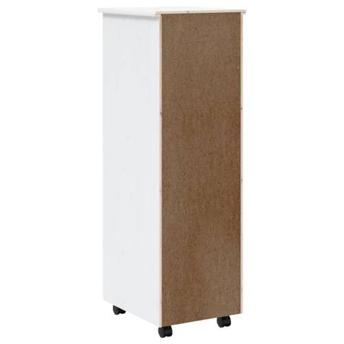 Vidaxl Armoire Roulante Avec Tiroirs Moss Blanc Bois De Pin Solide