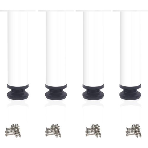Lot De 4 Pied De Meuble,Pied Reglable Pour Meuble 20 Cm Pied De Table Metal Pieds De Lit Pied De Table Reglable Blanc Pied Canapé,Hauteur Totale 200 Mm-215mm,Fabriqué En Acier Inox[Jia5282093]