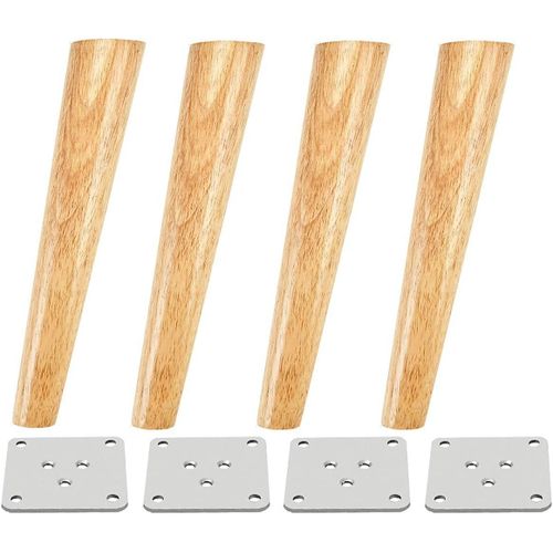 Meubles En Bois Pieds, 4 Pièces 40cm Pied De Canapé En Bois Massif, Pied De Lit En Bois, Pied D'armoire En Bois Pour Canapé Meuble Tv Table Basse Lit Pied Msf-08[Jia5283506]