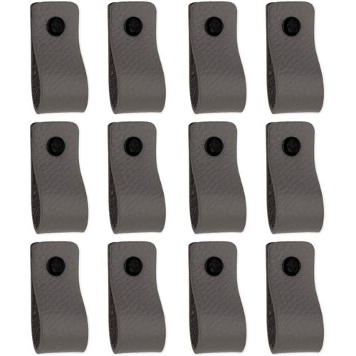 Poignées En Cuir Pour Meubles - Gris - 12 Pcs - 12,5 X 2,5 Cm Poignée De Meuble, Poignée De Porte Pour Cuisine, Salle De Bain, Armoires, Commode, Bois[JIA5283979]
