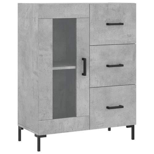 Vidaxl Buffet Haut Gris Béton 69,5x34x180 Cm Bois D'ingénierie