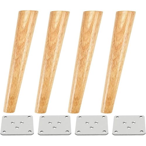 Meubles En Bois Pieds, 4 Pièces 35cm Pied De Canapé En Bois Massif, Pied De Lit En Bois, Pied D'armoire En Bois Pour Canapé Meuble Tv Table Basse Lit Pied[Jia5283505]