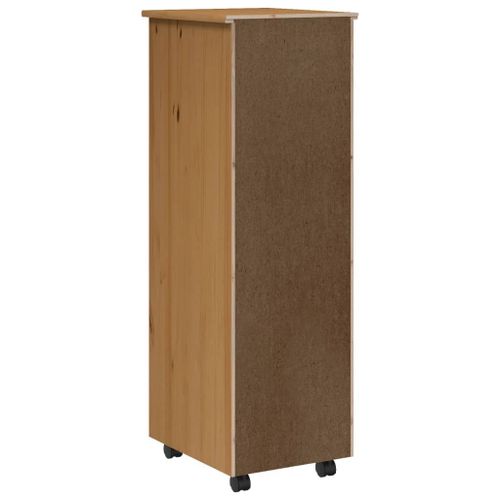 Vidaxl Armoire Roulante Avec Tiroirs Moss Bois De Pin Marron Miel