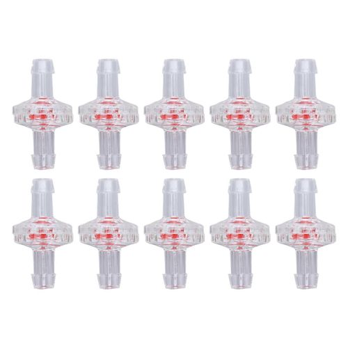 10 Pcs Clapet Anti-Retour 1 Voie Pp En Plastique Tuyau D¿Arrêt D¿Eau Diaphragme Barbe Pour L¿Alimentation D¿Admission D¿Air 5mm Transparent