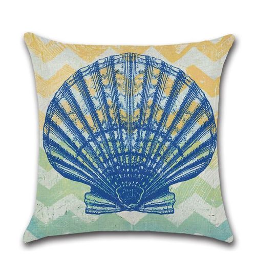 Housse De Coussin À Motif De Coquille De Corail, Taie D'oreiller En Coton Et Lin, Décoration De La Maison, De La Voiture, Du Canapé Et Du Lit
