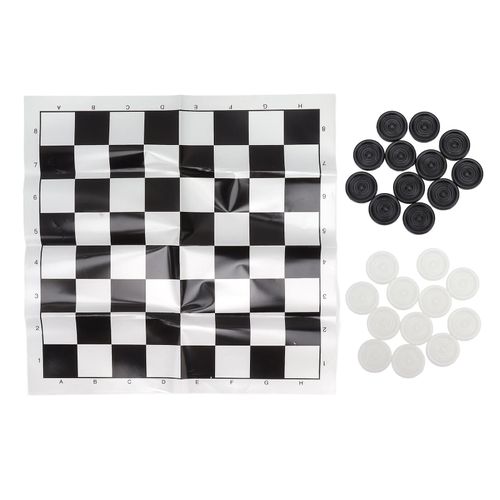 Jeu De Dames Empilable Noir Blanc Pièces En Plastique Dames Jeu De Société Avec Boîte Transparente Pour 3 Ans Ci-Dessus