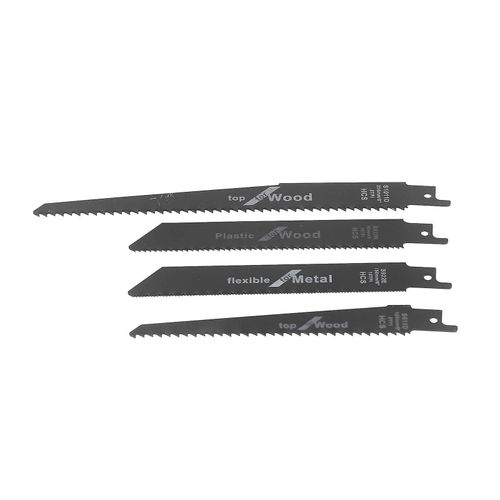 4Pcs Sabre Lame De Scie Sauteuse Cutter Ensemble D¿outils De Coupe Alternatifs Kit Pour Bois En Plastique Métal