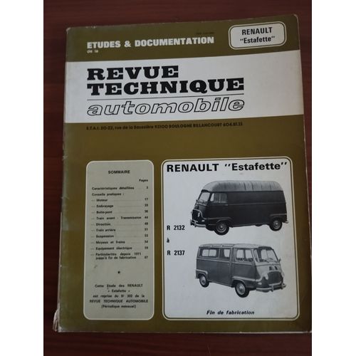 Revue Technique Automobile Renault Estafette