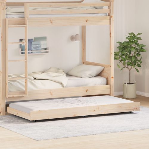 Vidaxl Cadre De Lit Naturel Bois De Pin Massif 90 X 200 Cm Portable