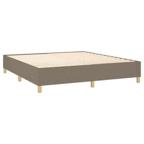 Vidaxl Sommier Tapissier Avec Matelas Et Led Taupe 160x200 Cm Tissu