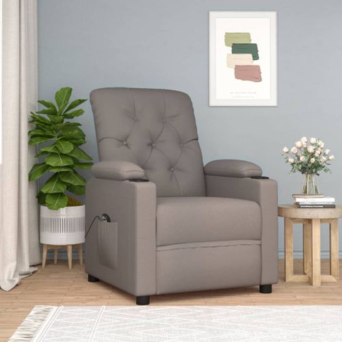 Vidaxl Fauteuil Inclinable Électrique Taupe Tissu