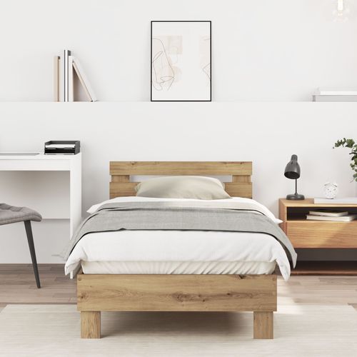 Vidaxl Cadre De Lit Chêne Artisanal Chêne Massif 90 X 200 Cm