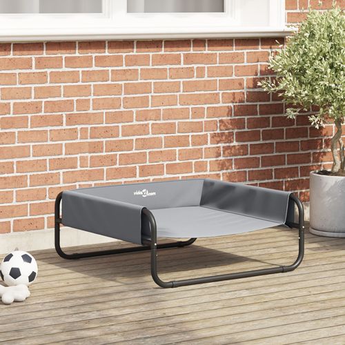Vidaxl Lit Surélevé Pour Chien Gris Clair Tissu Oxford Ml Et Acier