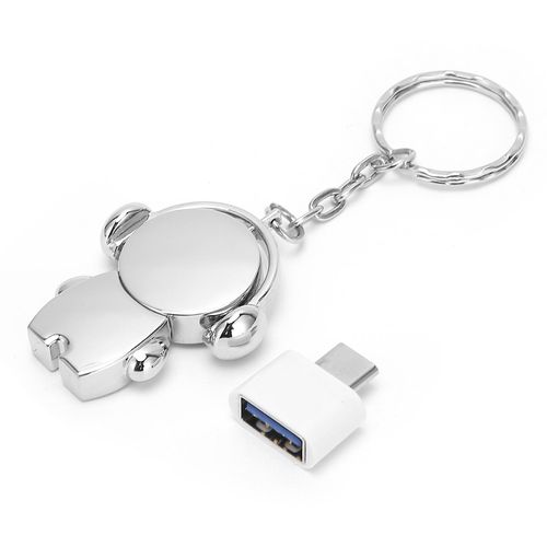 U Disque USB2.0 Voiture Clé USB Mémoire Dessin Animé Métal Cadeau Accessoires Informatiques Clair De Lune Argent128GB