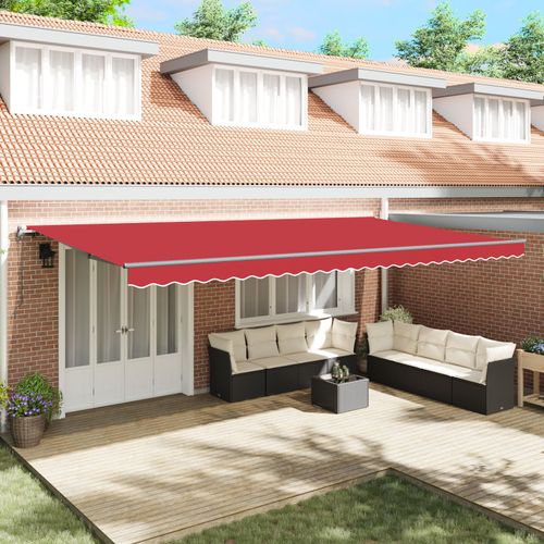 Vidaxl Store Rétractable Automatique Rouge 600x300 Cm, Vidaxl Tissu De Remplacement Pour Store De 6x3 M Rouge