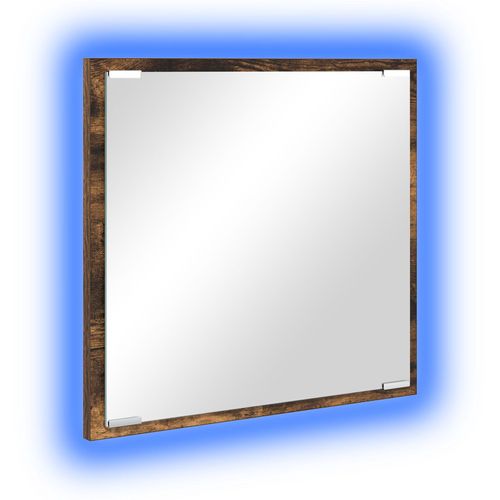 vidaXL Miroir de salle de bain LED Chêne fumé 40x8.5x37 cm Bois technique