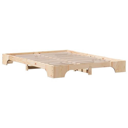 Vidaxl Cadre De Lit Naturel Bois De Pin Massif 140 X 200 Cm Durable