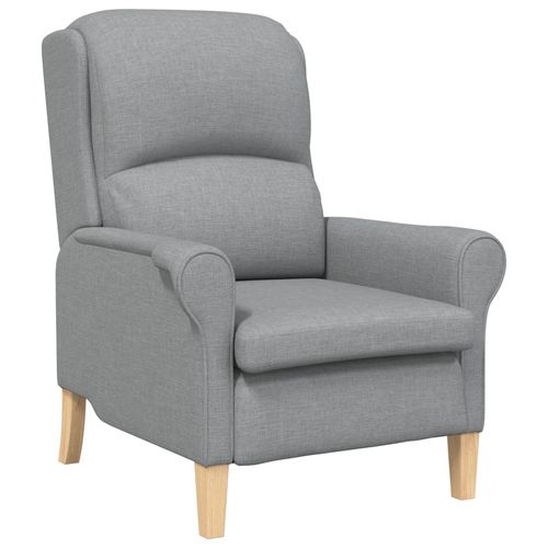 Vidaxl Fauteuil Moderne Gris Clair Tissu En Polyester, Bois Moyenne