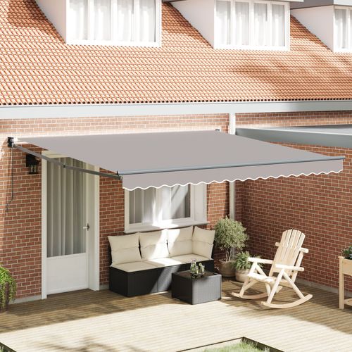 Vidaxl Store Rétractable Manuel Gris Clair 400x300 Cm, Tissu De Remplacement Pour Store Vidaxl De 4x3 M Gris Clair