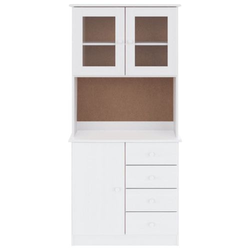 Vidaxl Buffet Alta Blanc 77x35x165 Cm Bois Massif De Pin