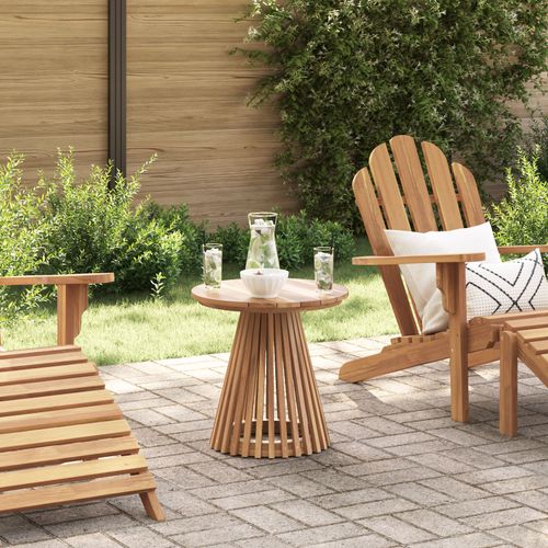 Vidaxl Table D'appoint De Jardin Ø50x49,5 Cm En Bois Massif De Teck