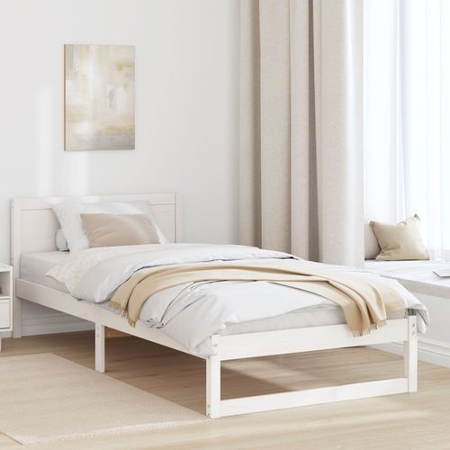 Vidaxl Cadre De Lit Blanc Bois 90 X 190 Cm Cadre De Lit Rectangulaire