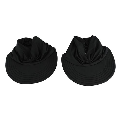 Femmes Chapeau De Soleil Vide Top Doux Léger Ruché Dame Casquette De Soleil Pour Sports Plage Voyage Randonnée Noir 2pcs