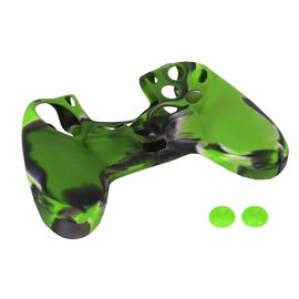 Étui En Silicone Pour Manette Ps4 Avec Protection Antidérapante Et Poignée De Protection (Vert Camouflage)