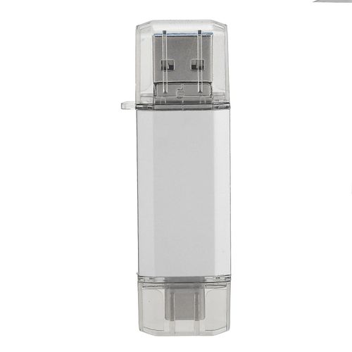U Disk 3-en-1 en alliage d¿aluminium HighSpeed Silver USB3.0 Flash Disk pour téléphones mobiles ordinateurs (8GB)