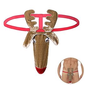 Hommes Noël Sexy Renne Elk Hommes G Strings String Underwear T Back Sous-Vêtements Érotiques