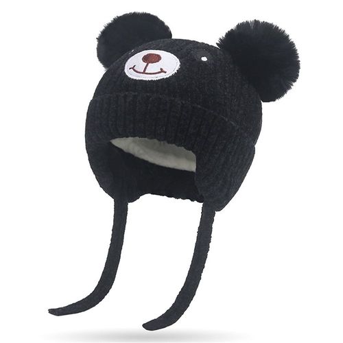 Chapeau Tricoté Avec Pompon Ours Pour Bébé, Casquette Avec Doublure En Corde, Joli Bonnet Pour Enfants, Garçon Et Fille, Collection Hiver 2022