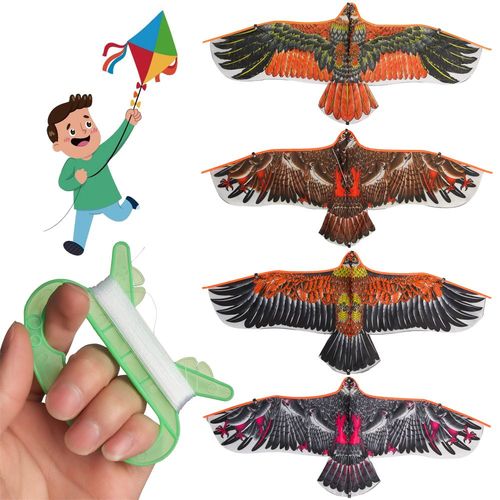 Cerf-Volant En Forme D'aigle Avec Ligne De 30m, Grand Avion, Oiseau Volant, Meilleur Cadeau Pour Enfants, Voyage En Famille, Jeu D'amis, Sports De Plein Air, 1.1m