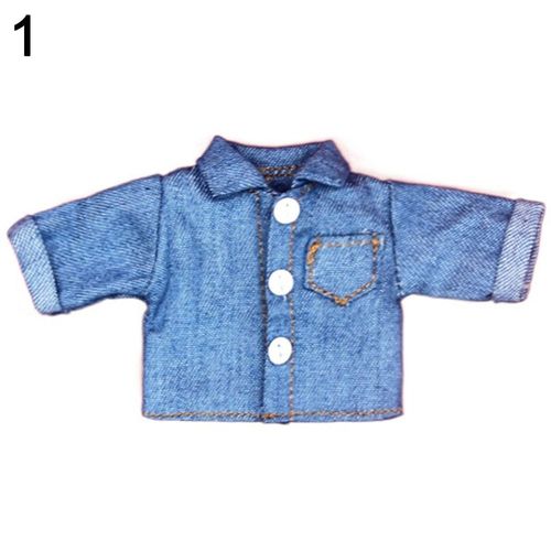 Tenues De Manteau De Mode De Beurre, Jeans, Chemise, Bonnet D'oreille D'ours De Poupées, Bonnet En Laine Pour 1/12, Bjd, Gsc, Ob11, Vêtements De Bricolage, 1/11